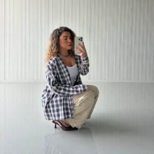Checked out blouse