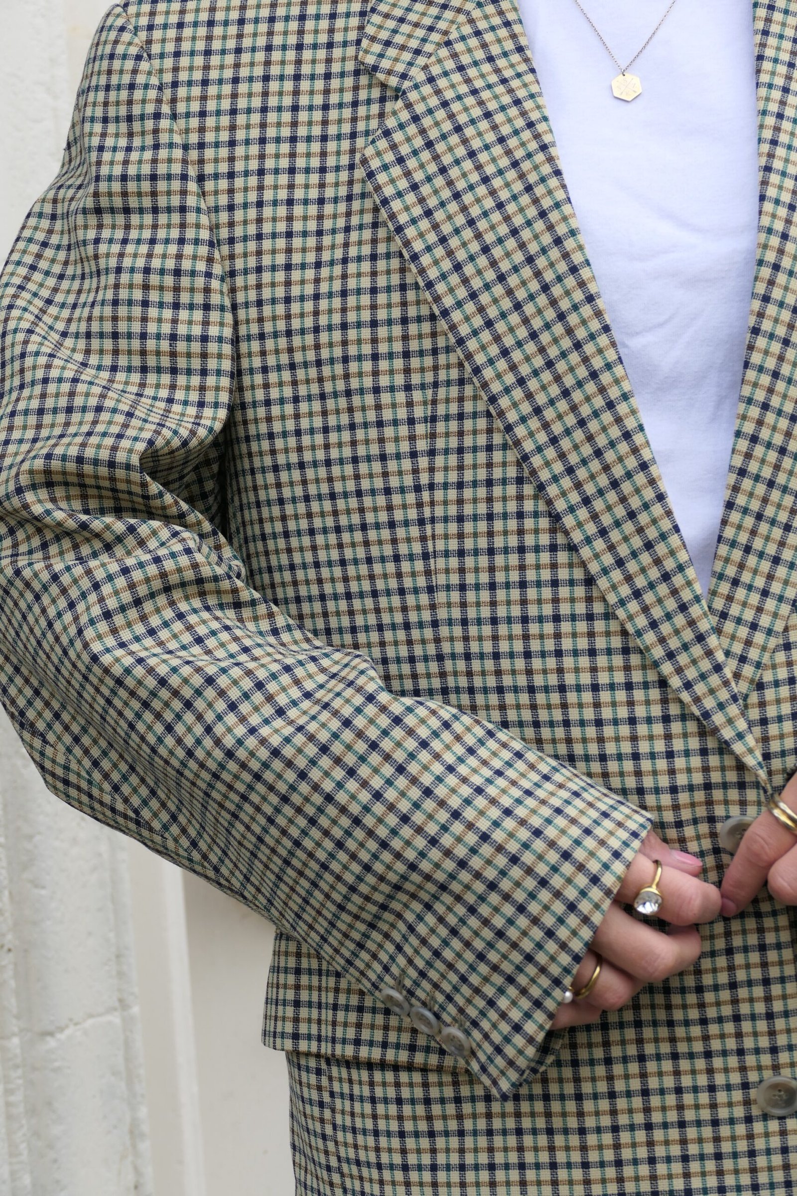 Checked oversized blazer