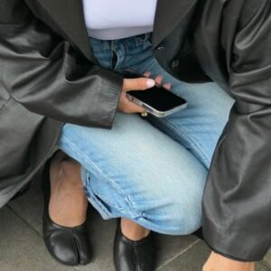 Zwart leren coat